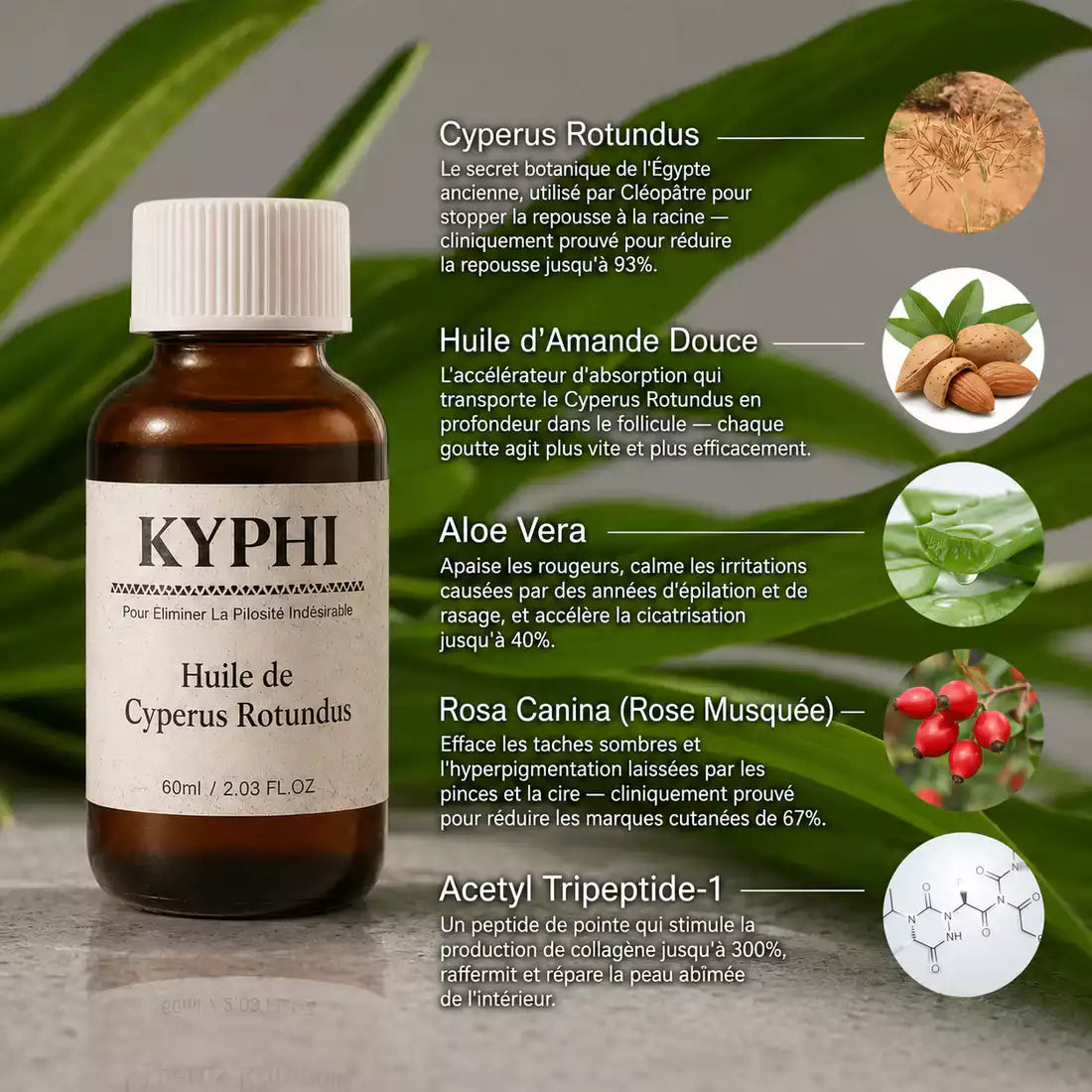 KYPHI™ Sérum Anti-Repousse au Cyperus Rotundus